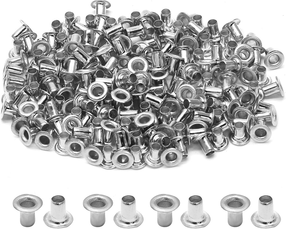 2MM Tiny Grommets Eyelets 200 Pcs, Self Backing 2 MM, Silver