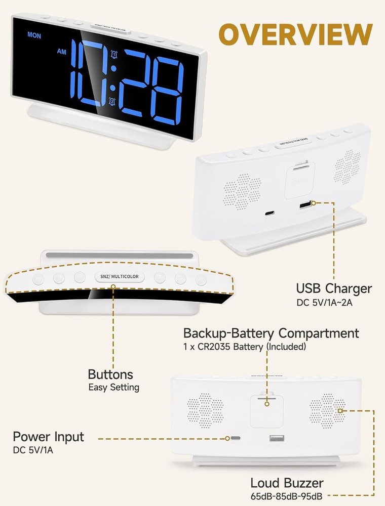 Super Extremely Extra Loud Alarm Clock Very Heavy Sleeper Battery Backup