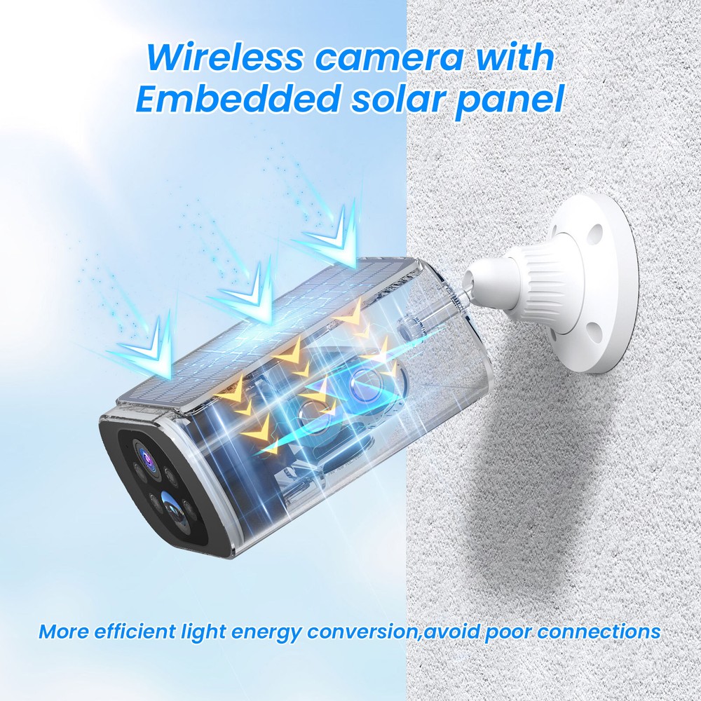 ANRAN Wifi Wireless Security Camera System Solar Battery Powered Home 2 Way Talk