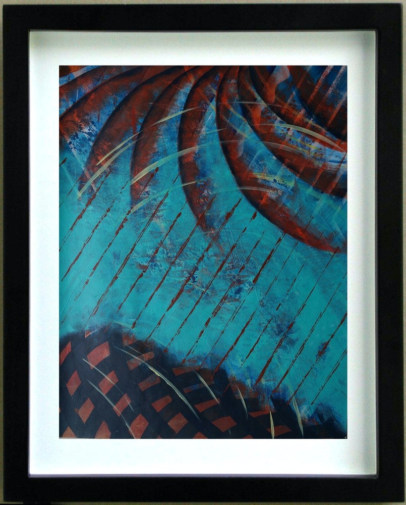 Acrylic Painting Abstract Composition - Signed TEMPE (20th)