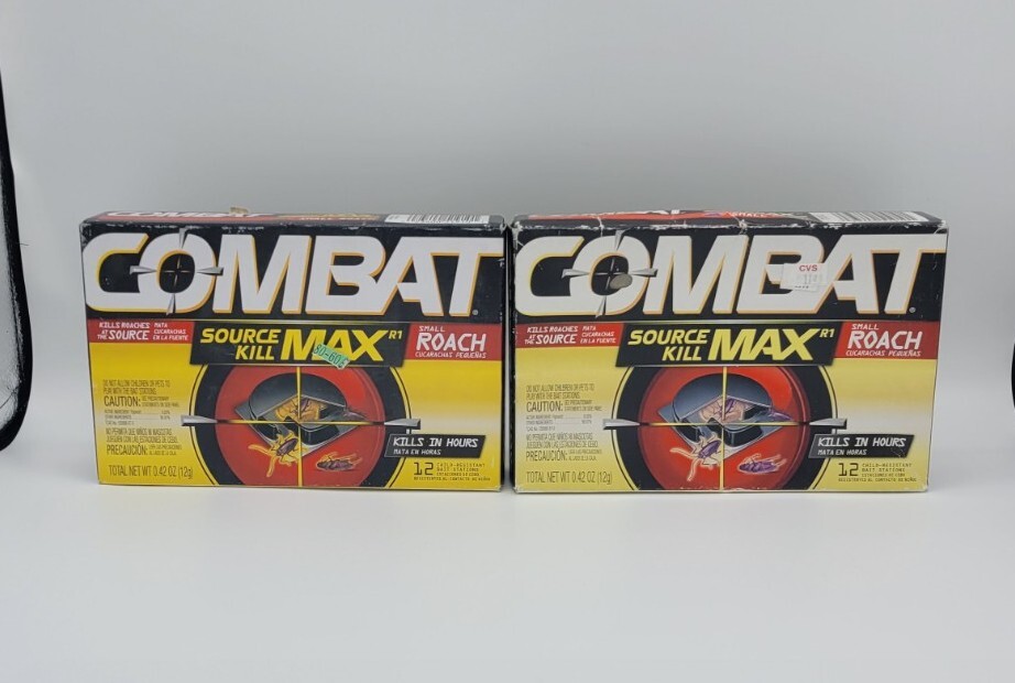 NEW! 2x Combat Quick Kill Formula Roach Killing Bait Stations 12 count Each