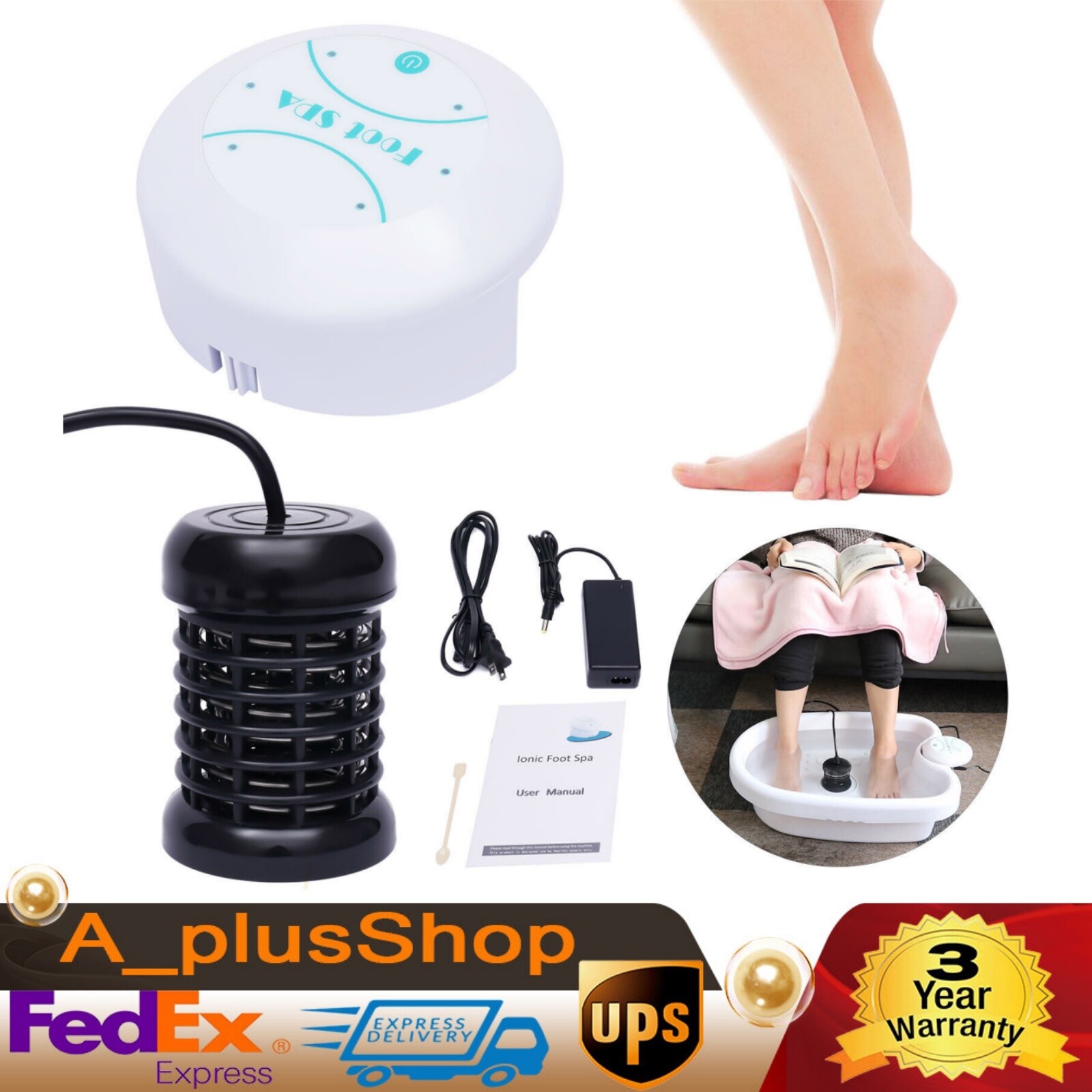 Ionic Detox Foot Bath Spa Machine Portable Salon Ion Aqua Foot Bath Beauty Kit