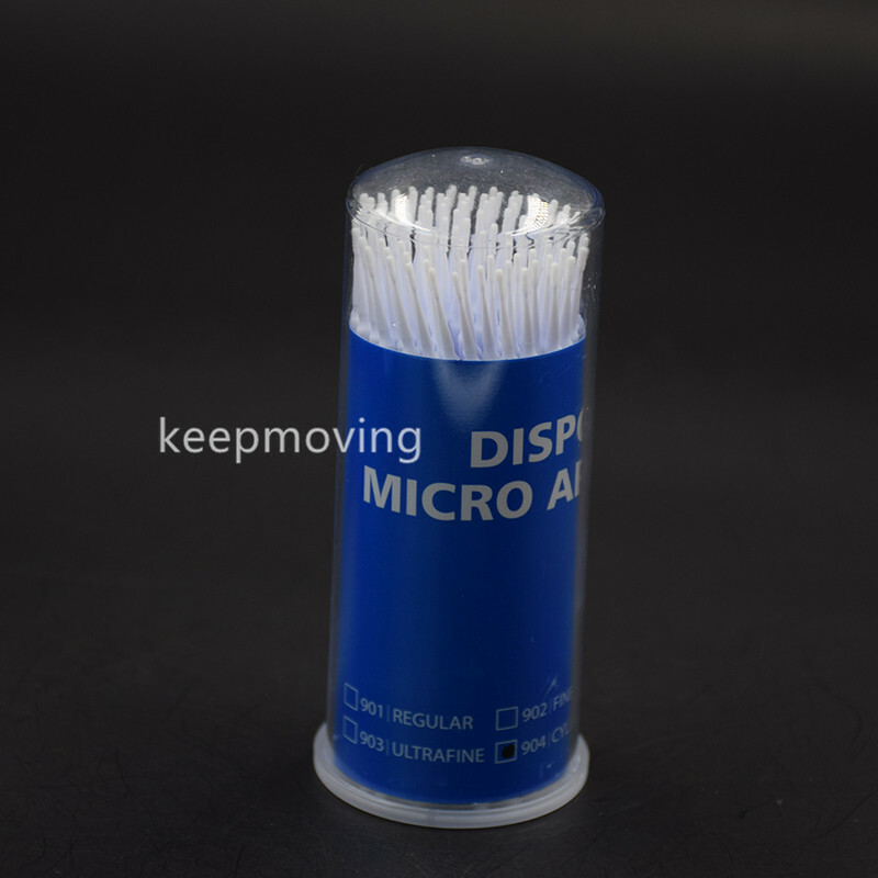 100Pc Dental Long Cylinder White Disposable Micro Brush Bendable Applicator Tips