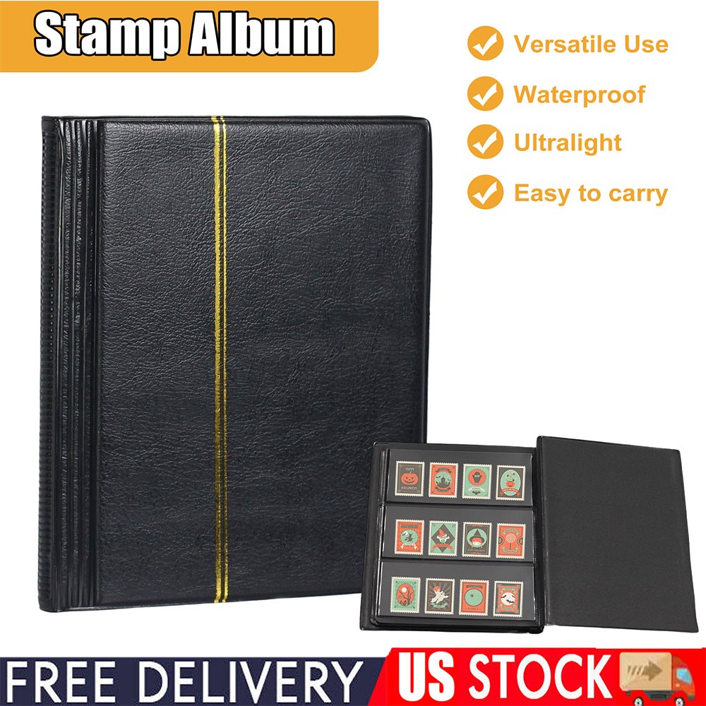 Ship from USA 20 Pages Stamp Collection Album Stamps Storage PU Book Sheets