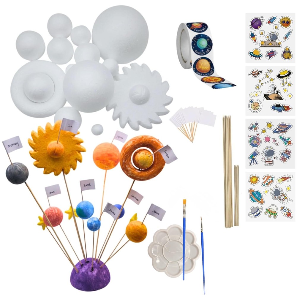 Solar System Model Kit for Crafts, Solar System Project Kit Include Foam Balls,