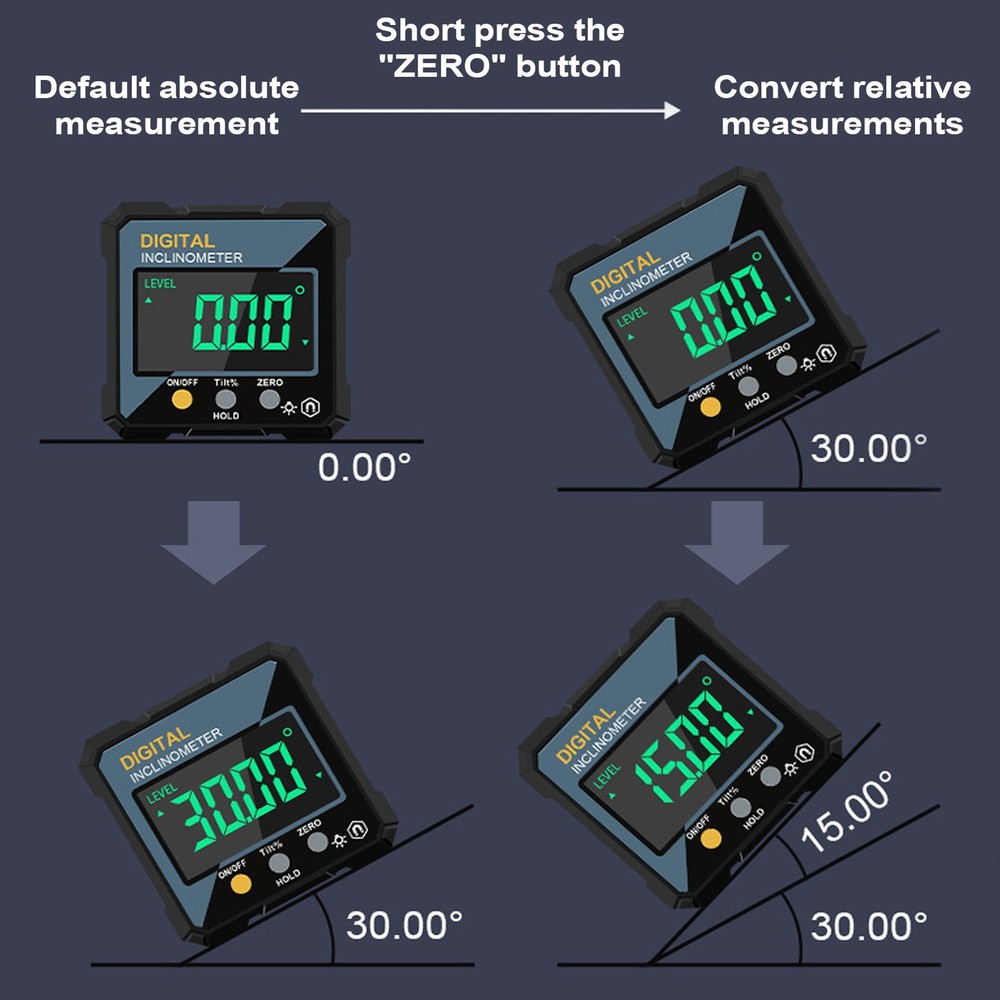 Digital Angle Finder Protractor Angle Gauge With LCD Mini Inclinometer Tool