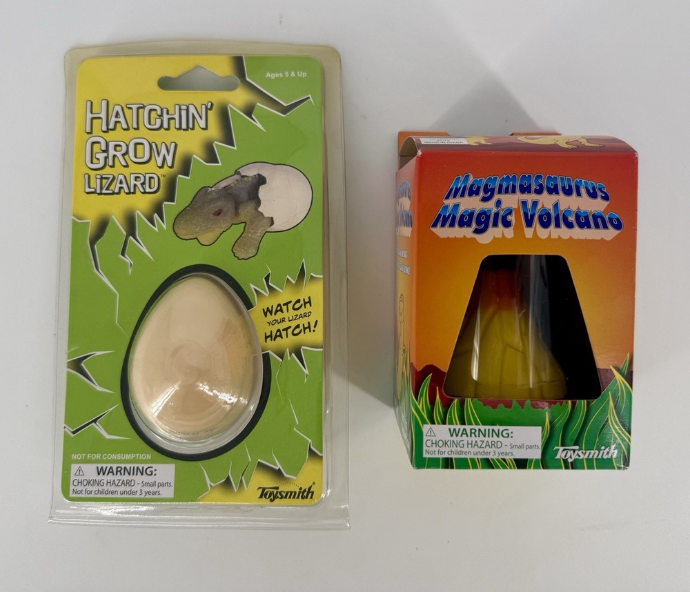 Toysmith Hatchin’ Grow Lizard & Magmasaurus Magic Volcano Bundle