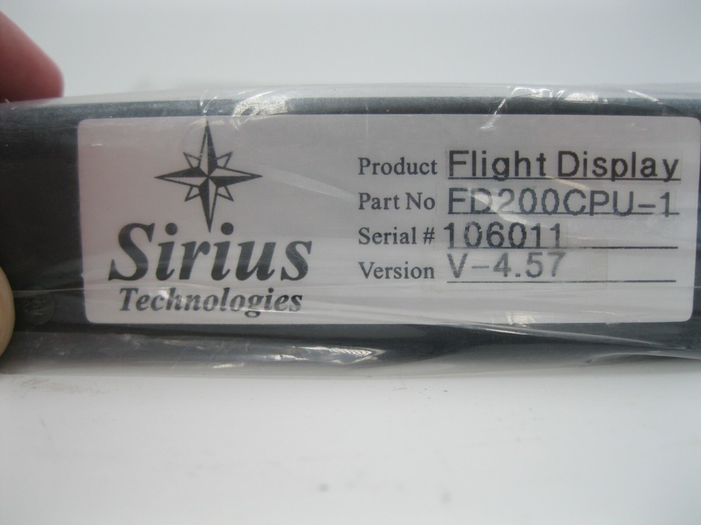 Sirius Technologies Flight Display FD200CPU-1 NOS