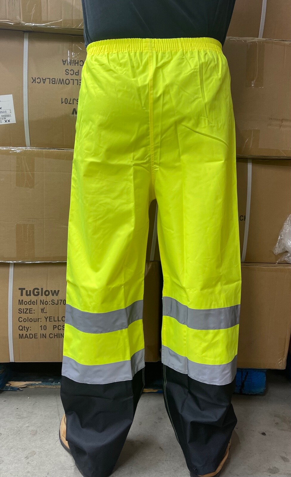 Yellow Safety Rain-suit, Rain Jacket With Hoodie and Rain Pants