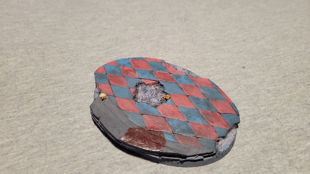 Custom 120mm Oval Base - Harlequin Pattern/Theme - Tabletop - Miniatures