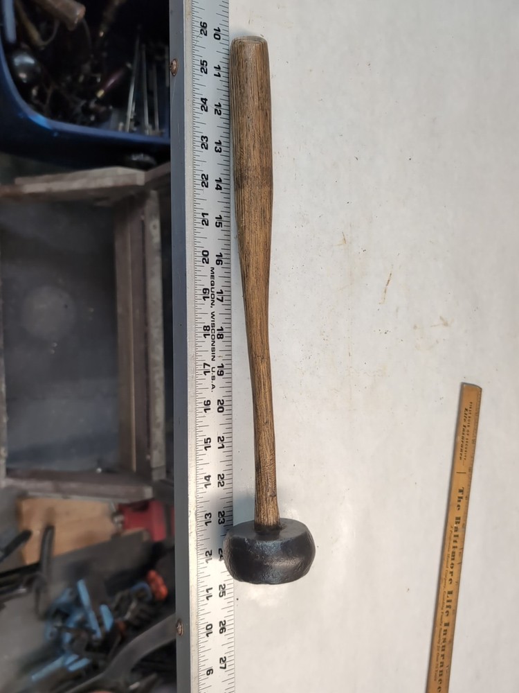 Antique Macadamizing Knapping Napping Hammer Rock Stone Dressing Unmarked