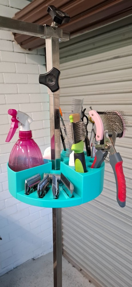 Spin Caddy Rotatable Pet Grooming Tool Holder. 3D printed