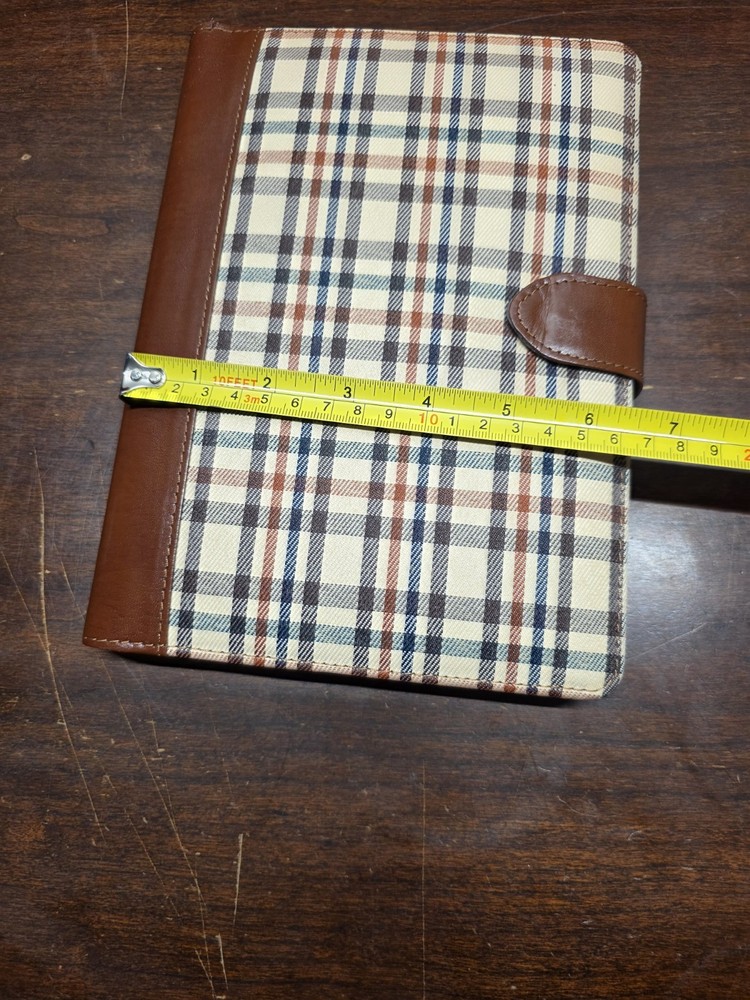 Plaid Leatherette Journal With Button Closure