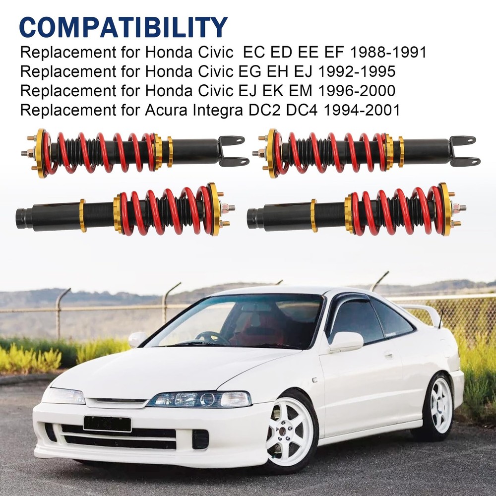 Coilover Suspension Spring Struts Height Adjustable Shock Replacement