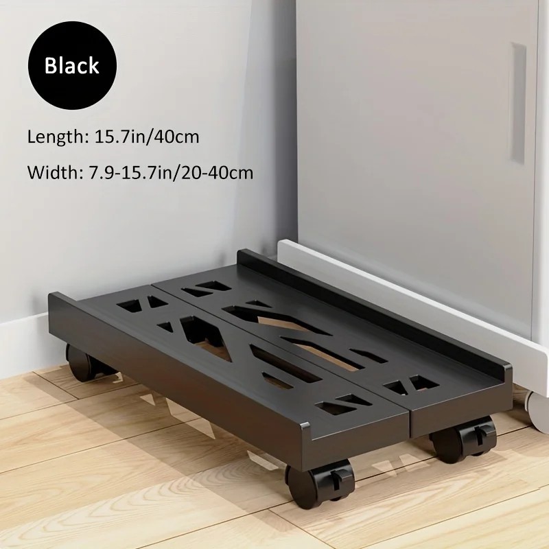 Adjustable Computer Tower Stand PC Mobile CPU with 4 Rolling Caster Wheels