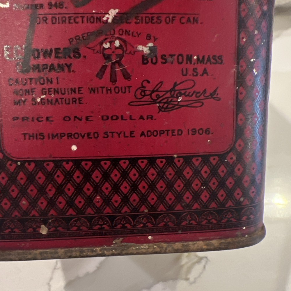 Antique Powers Asthma Relief Metal Tin Full