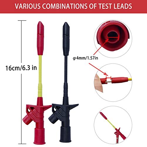 24 Pcs Multimeter Test Leads Set with Alligator Clips Insulation Piercing Tes...