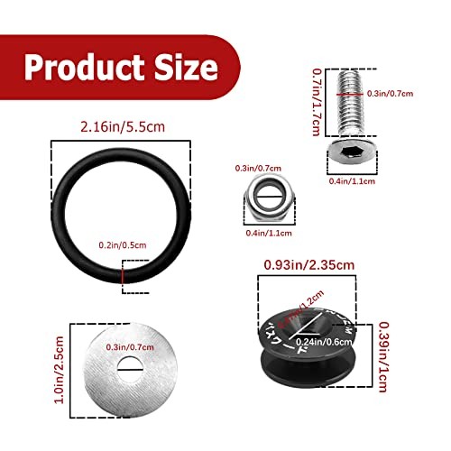 Universal Billet Bumper Trunk Quick Release Fastener Kit, Quick Release black