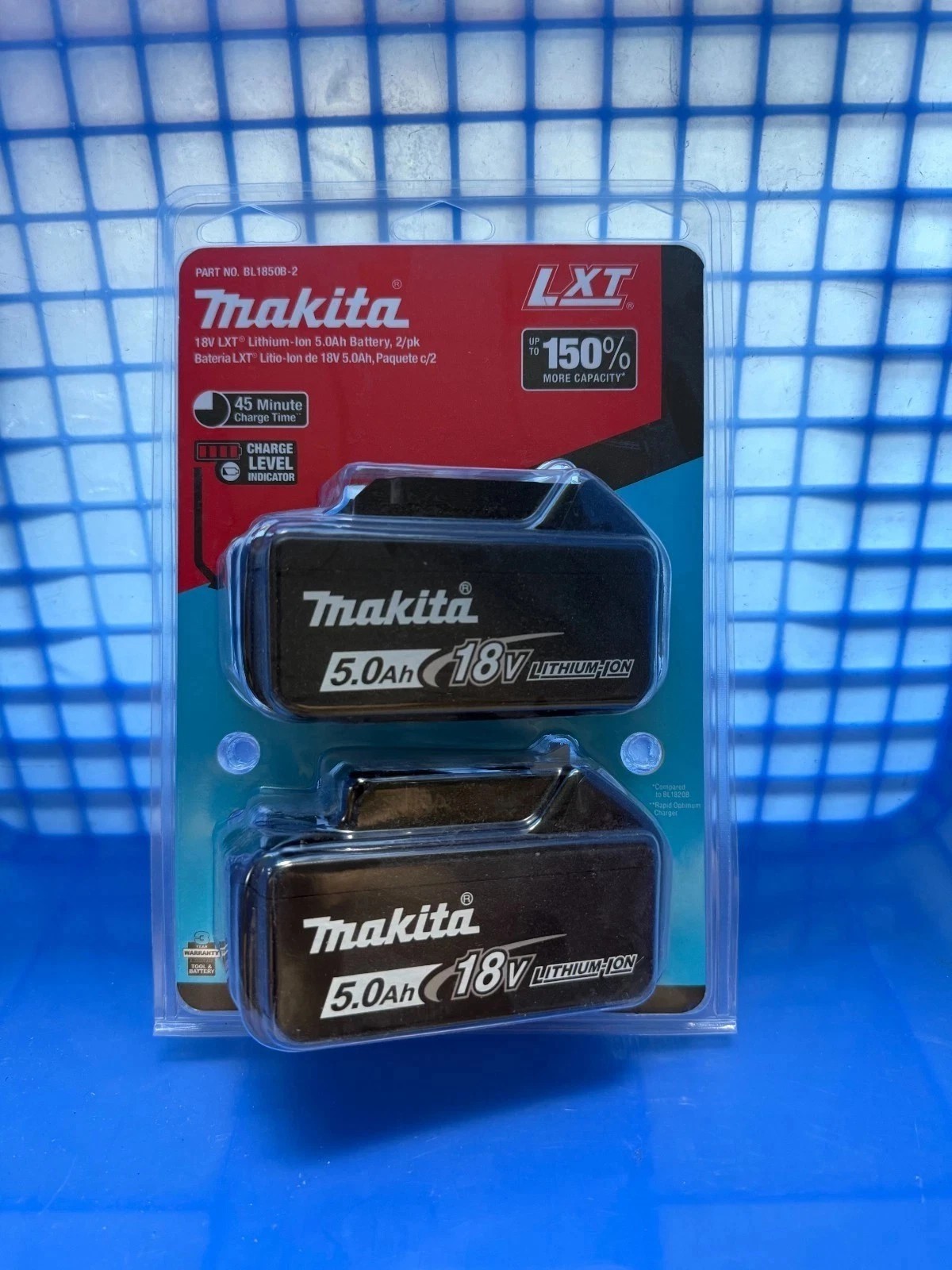 2 PCS Makita BL1850B-2 18V LXT Lithium‑Ion 5.0Ah Battery New In Pack Power Tool