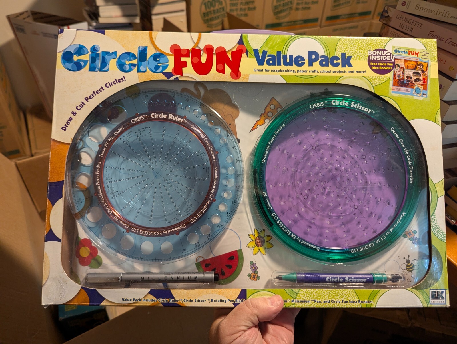 CIRCLE FUN Value Pack Draw and Cut Perfect Circles Arts & Crafts 100% COMPLETE