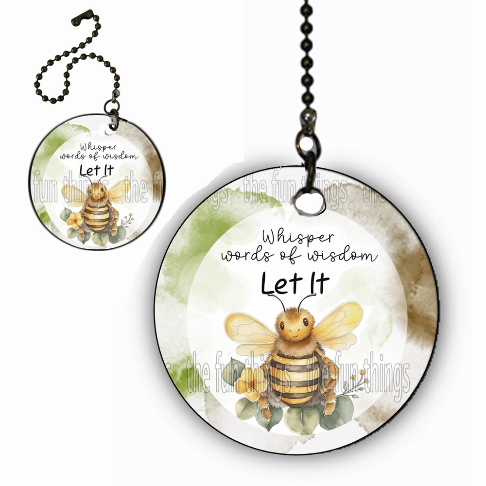Let It Bee Bumblebee 2-Sided Ceiling Fan Lighting Pull Chain 6" Extension