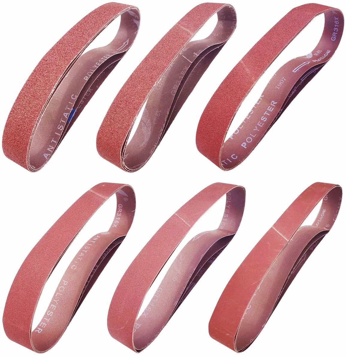 Sanding Belt 1 x 30 in 18-Pack 60 80 120 150 240 400 Grit Sander Belts Sandpaper