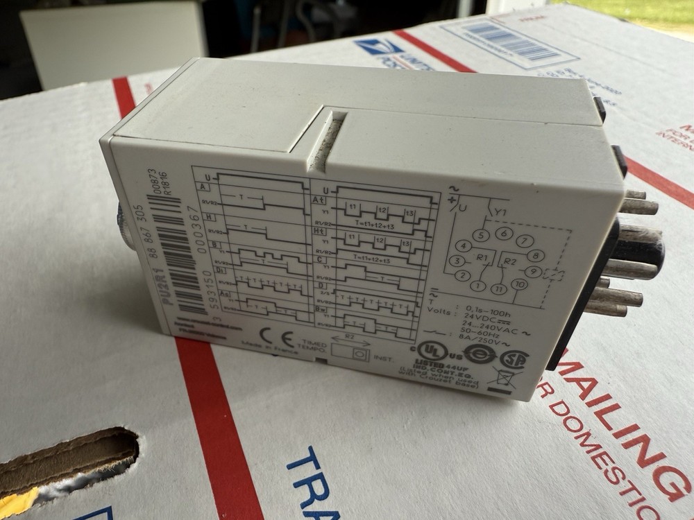 CROUZET PU2R1 MULTI-FUNCTION TIME DELAY RELAY 24-240 VAC 0.1s-100h