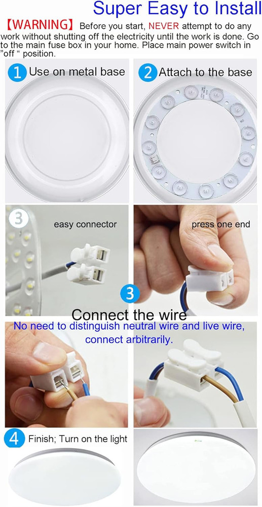 OLYMSTAR 12W LED Ceiling Fan Light Kit Replacement Panel for Flush Mount, Retrof