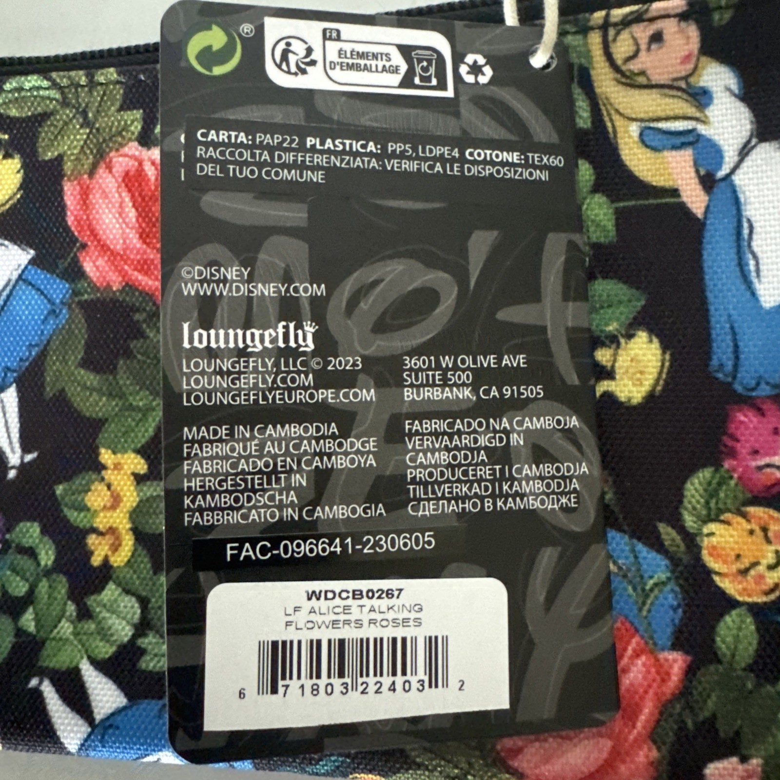 Disney Loungefly Alice in Wonderland Cosmetic Bag NWT