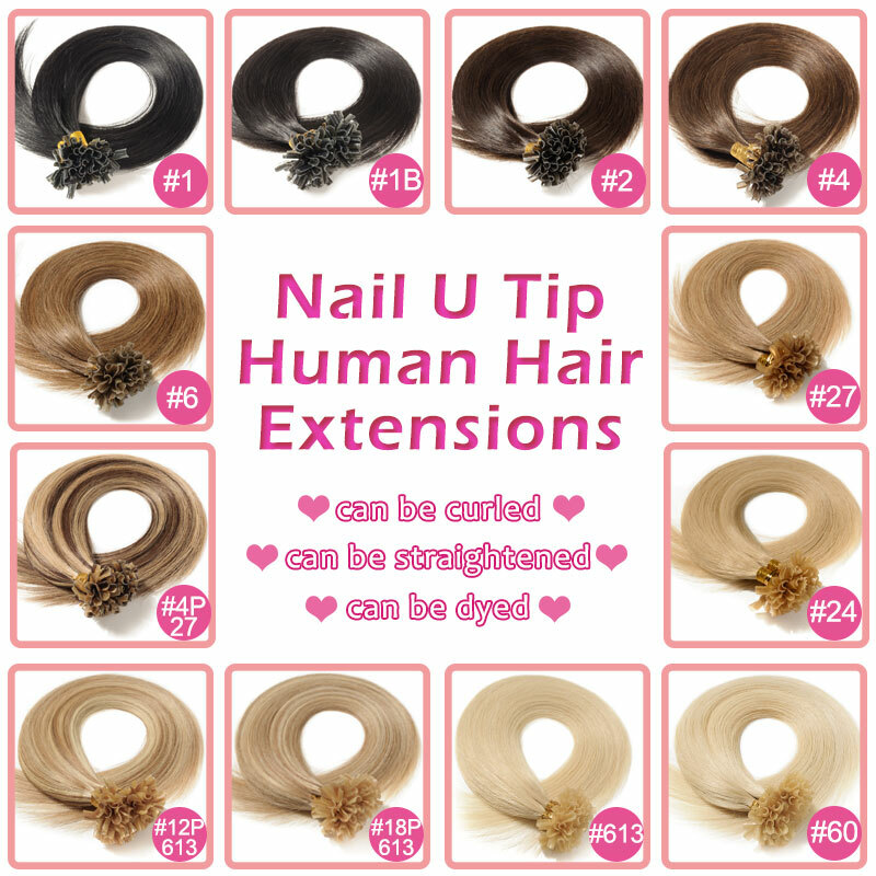 Thick Russian Flat Pre Bonded Real Remy Human Hair Extensions Nail U Tip Keratin