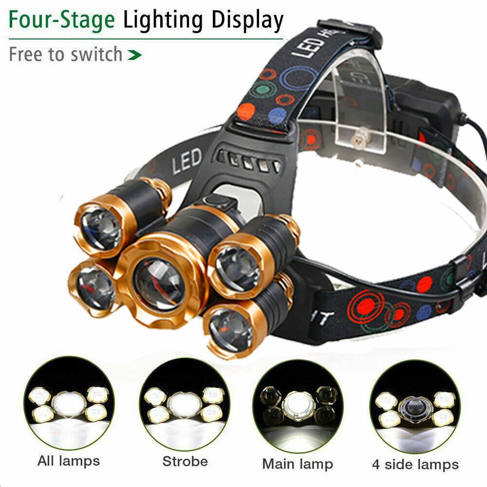 Super-bright  5 LED Headlamp Headlight Flashlight Head Torch Lamp