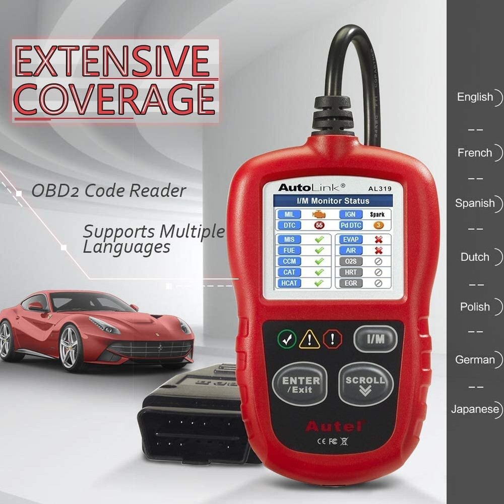 Autel Autolink AL319 OBD2 Scanner Code Reader Check Engine Fault Car Diagnostic
