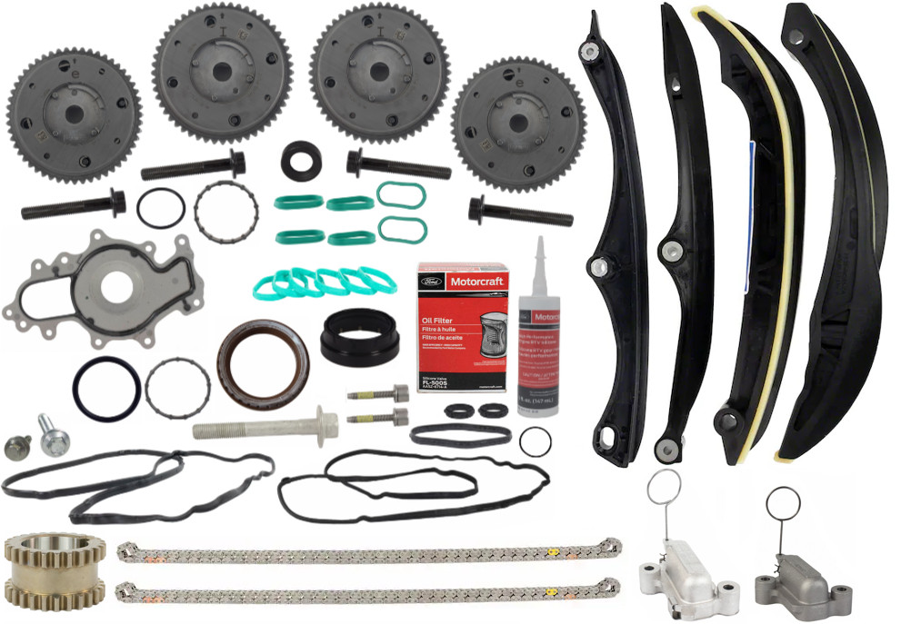 OEM NEW 17-20 Ford F150 3.5L Ecoboost V6 Updated Cam Phasers Timing Chain Kit