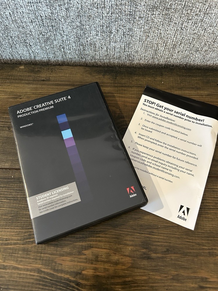 Adobe Creative Suite 4 Production Premium For Windows PC Student License w/ code