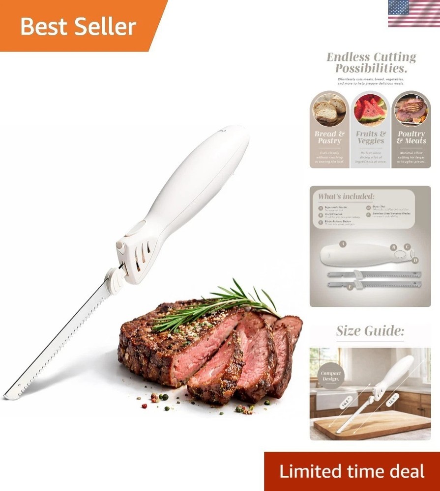 High-Performance Electric Knife - Quiet Ergonomic Blade Set for Precise Cutting
