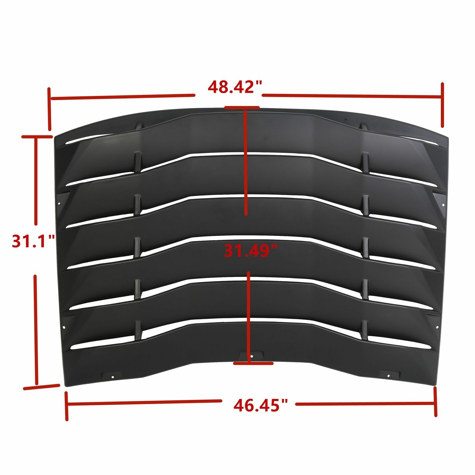 HECASA Rear Window Louver Cover Vent Black ABS For 2011-2023 2020 Dodge Charger