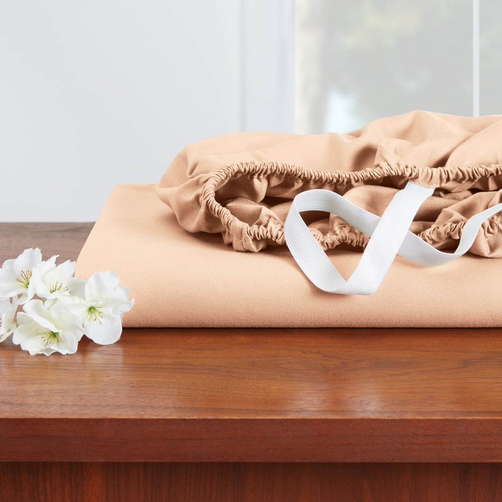 Extra Deep Pocket Fitted Sheet, Soft Microfiber 110 GSM Sheet with Corner Straps