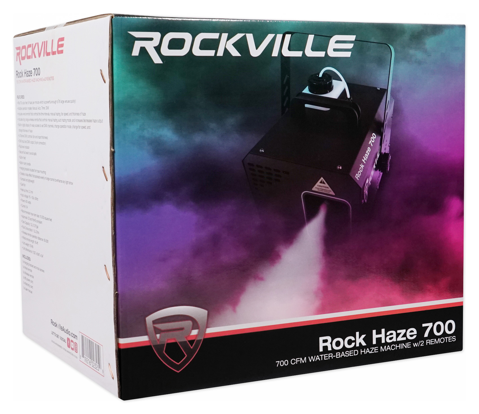 Rockville ROCKHAZE 700 CFM DMX Water Based DJ/Club Haze Machine+Gallon Fluid