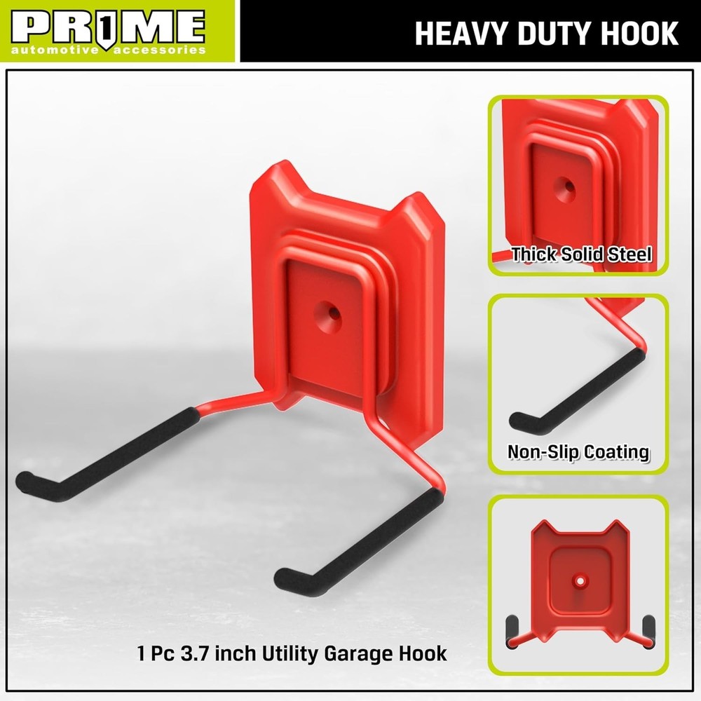 Effortless Tool Organization - 44lbs Capacity Adjustable Wall Mount Garage Hook