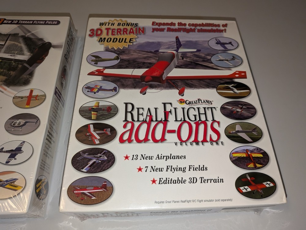 2 Great Planes Real Flight Add Ons Software CD Volume 1 & 5 Sealed