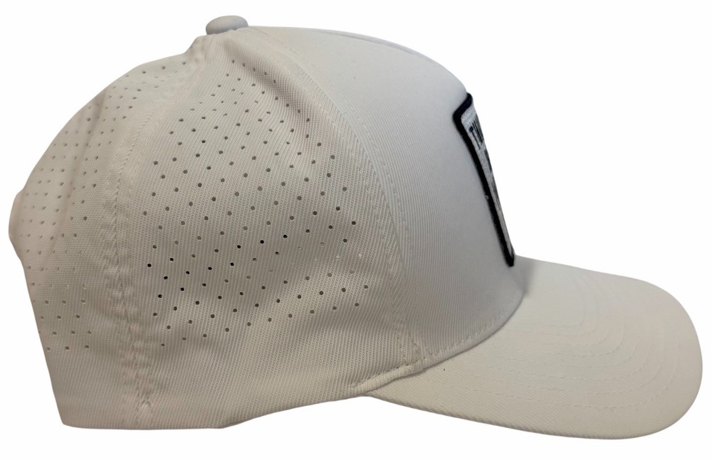 Thinking Birdie Making Bogey Patch 5 Panel White Players Snapback by Asher Golf