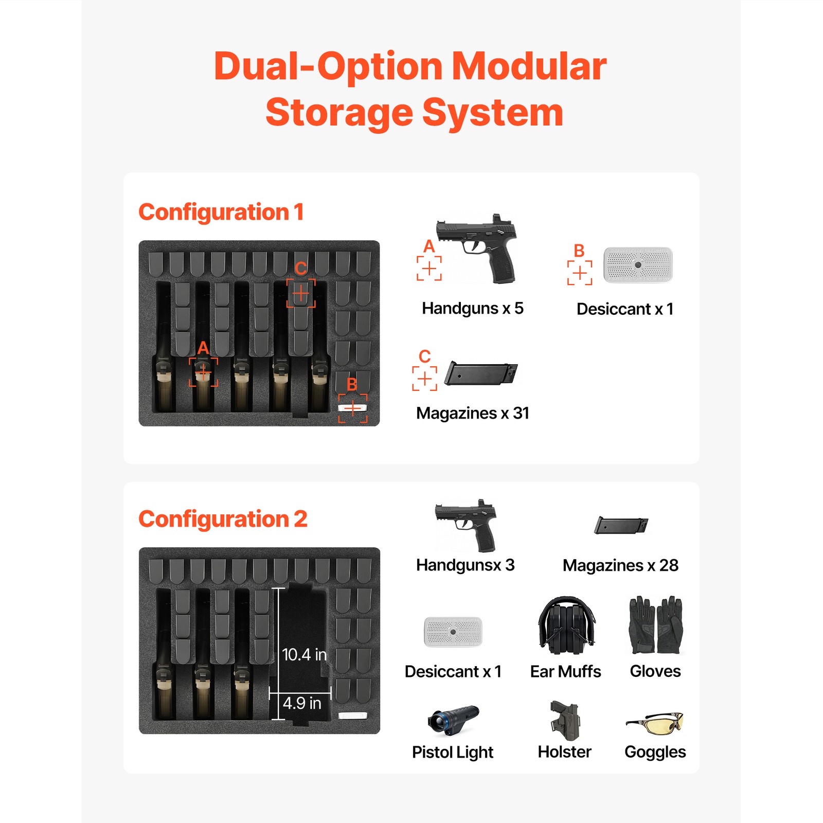 Uimoso Hard Pistol Case with Foam Lining for Secure Storage, 18.7x12.5x7.5 in