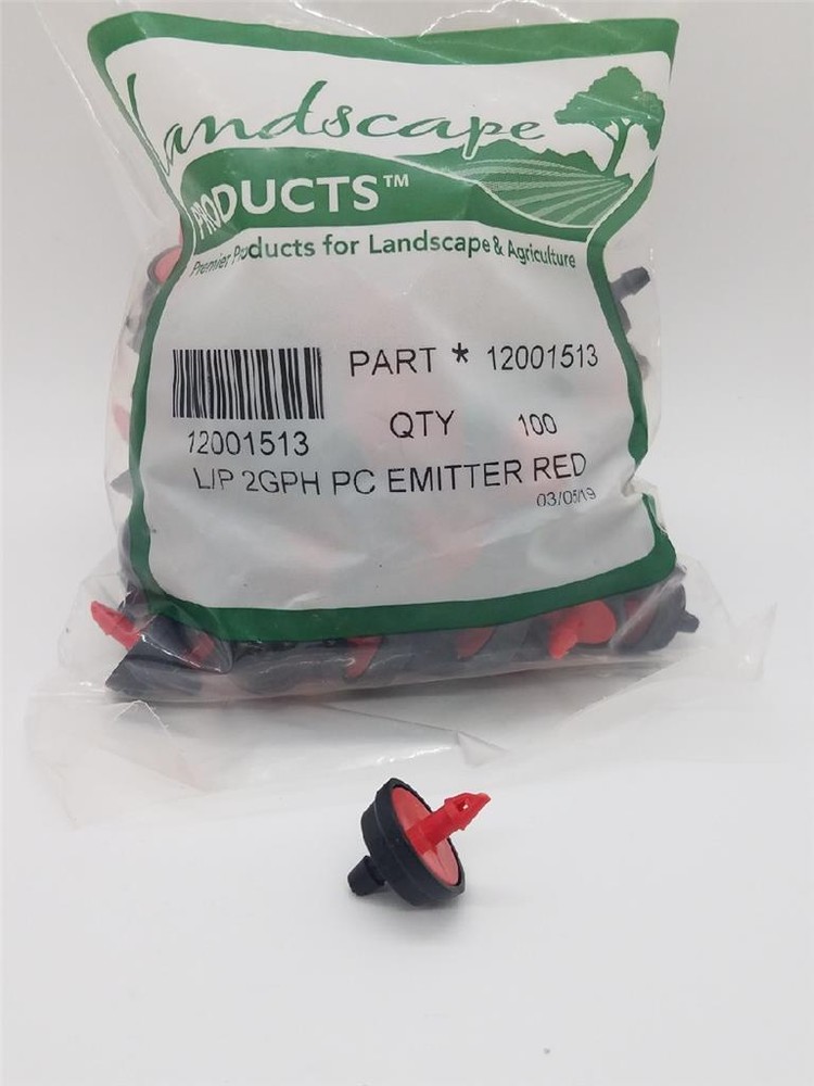 100 Pcs 2.0 GPH PRESSURE COMPENSATING RED DRIP EMITTER
