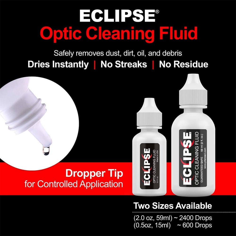 Eclipse Optic Cleaning Solution - Camera Lens & Digital Sensor Cleaner Fluid 2oz