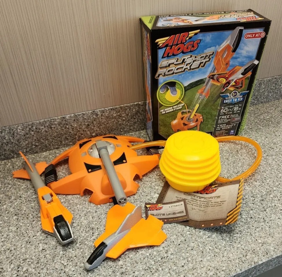 Air Hogs Split Shot Stomp Rocket 60' Blast Off Outdoor 2007 Spin Master Complete