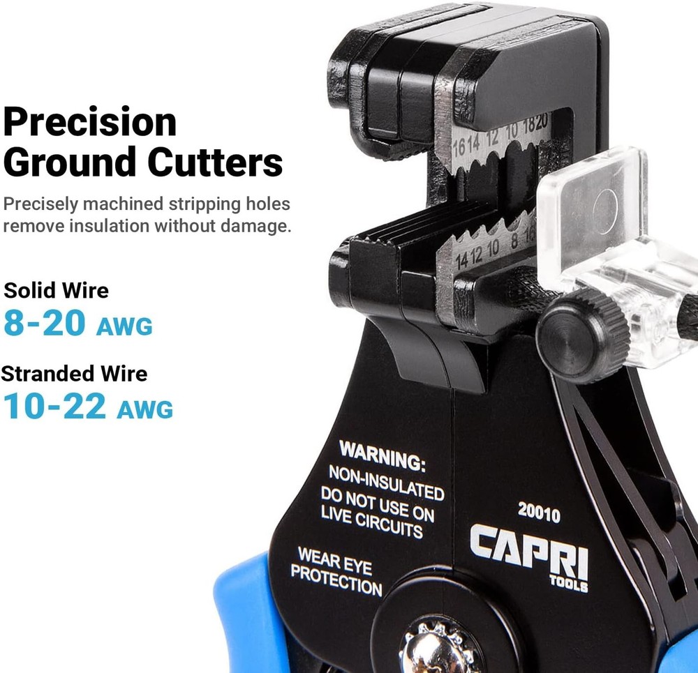 Capri Tools 20012 Self-Adjusting Wire Stripper Small, Blue/Black
