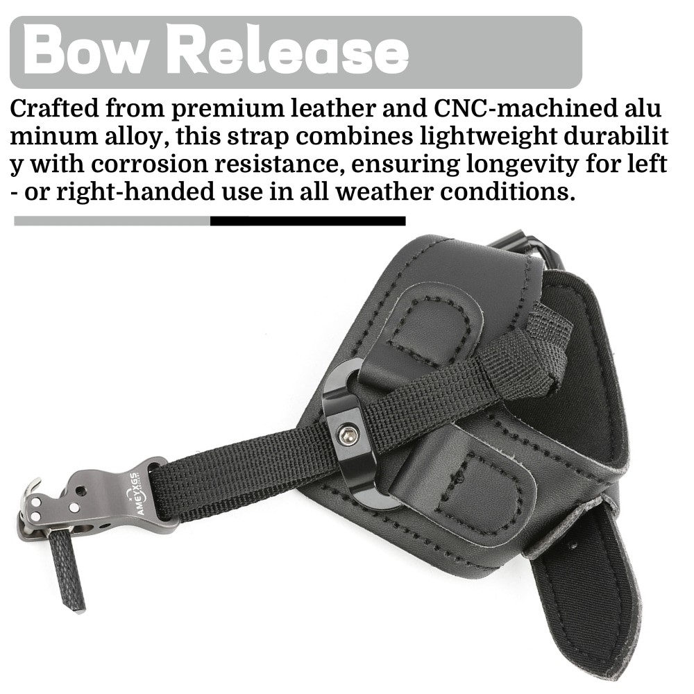 Archery Release Aids Wrist Strap Trigger Alloy Leather Hook Compound Bow Hunting