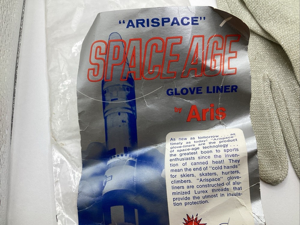 ARISPACE Space Age Glove Liners By Aris NASA APOLLO PROGRAM