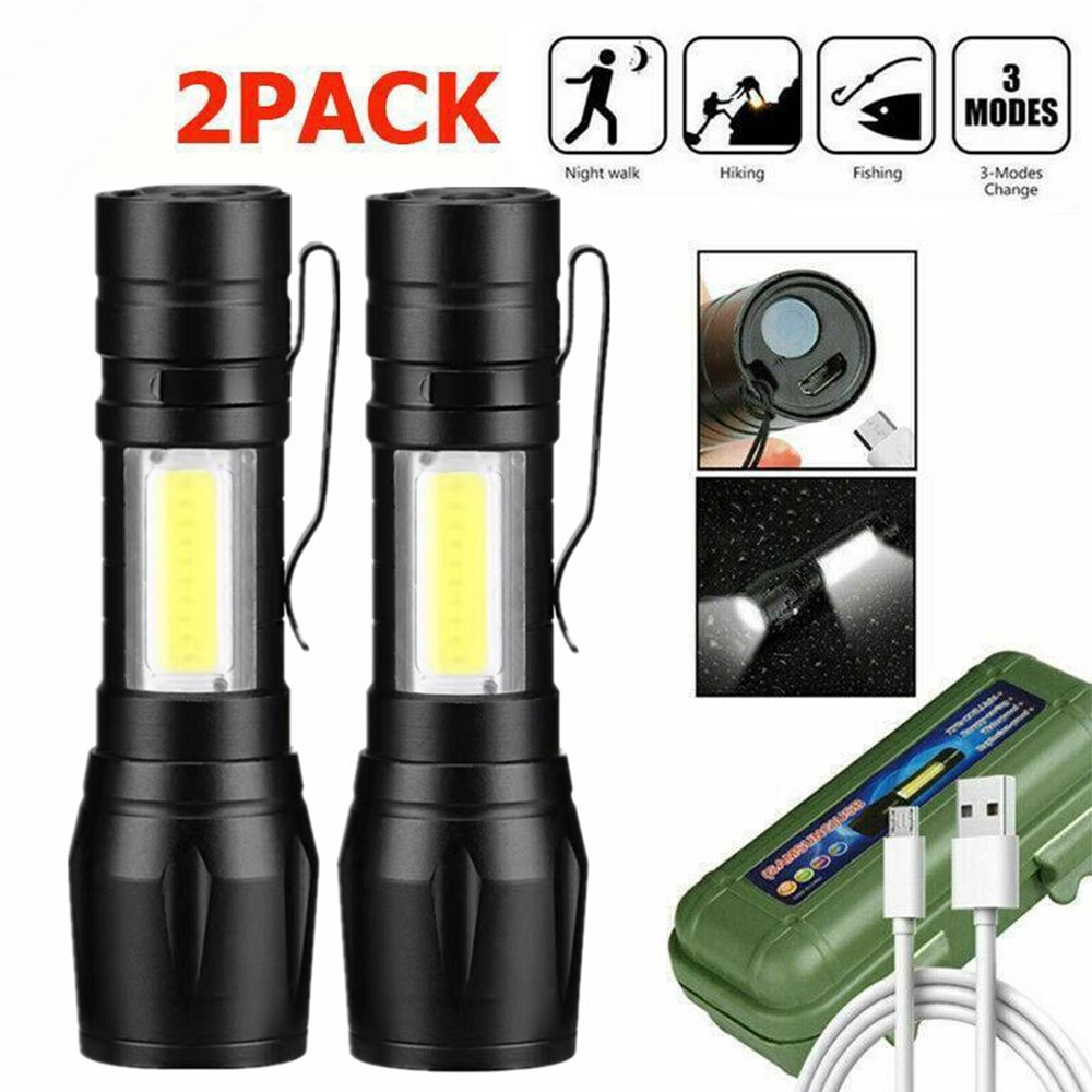 35000000 lumens Small LED Mini Flashlight Pocket Super Bright Torch Rechargeable