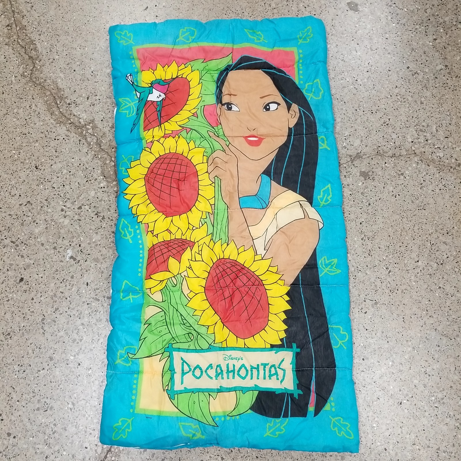 VTG 90s Disney Pocahontas Twin / Youth Size Camping Slumber Party Sleeping Bag